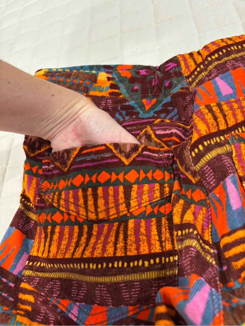 We The Free Printed Corduroy Pull-On Flare Pants Women’s US 29 - Picture 6 of 13